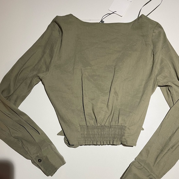 Zara knotted crop chemise blouse - Picture 5 of 5